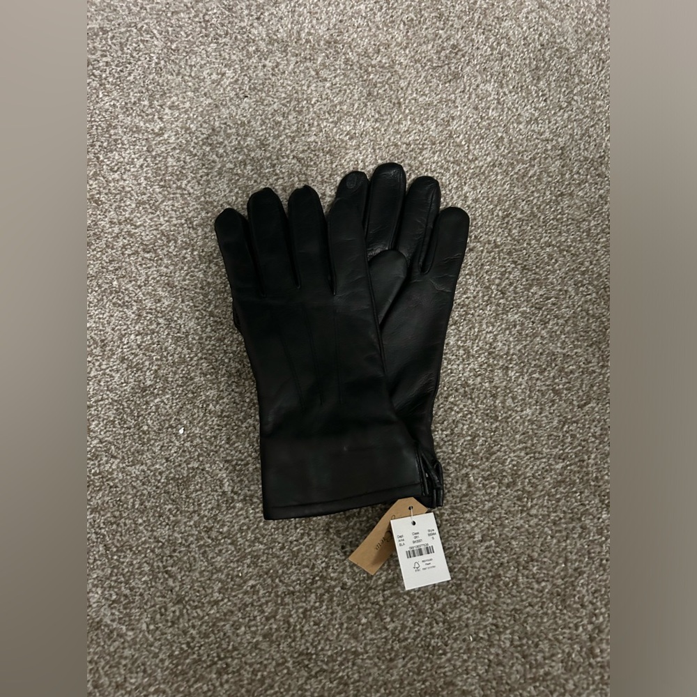 Men’s leather/cashmere lined gloves, size S